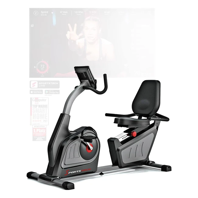 Bicicleta Estática Sportstech ES600 - Resistencia Controlada por Ordenador - Sistema Autogenerador - Silenciosa