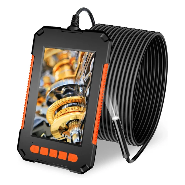 Endoscopio Industriale 1080p HD, Schermo LCD 43 pollici, IP67 Impermeabile, 8 LED, Batteria 2600mAh