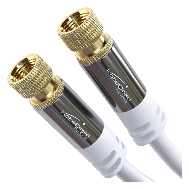 Premium Sat Cable 3m - White TV Cable with Multilayer Shielding and Breakproof M
