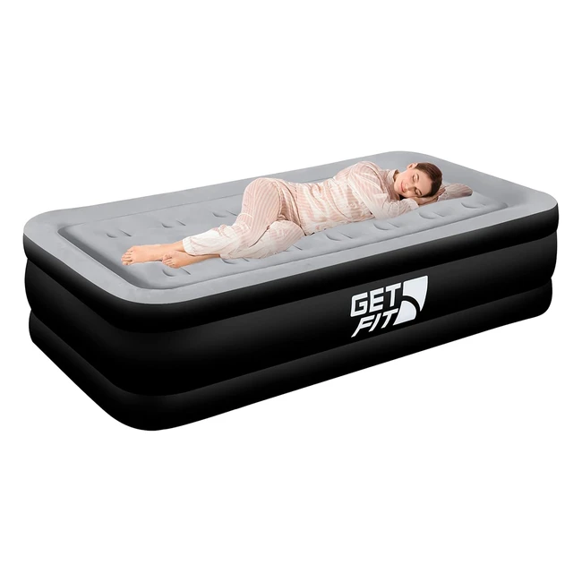 Get Fit Air Bed with Built-in Electric Pump - Premium Single Size - Blow Up Bed 