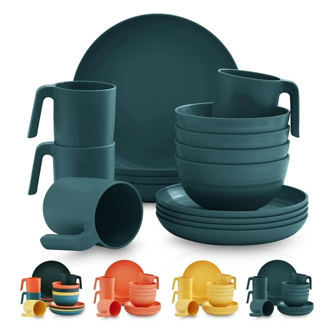 Set de Vajilla Irrompible de Plástico Kyraton - 16 Piezas