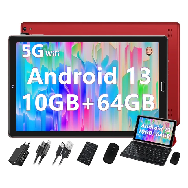 2023 Newest Tablet 10 Android 13 10GB RAM 64GB ROM TF 1TB WiFi 5G/2.4G Bluetooth 5.0