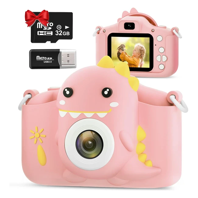 Hangrui Kids Camera 20MP Dual Lens 1080P Video Camcorder - Age 3-12 - Pink