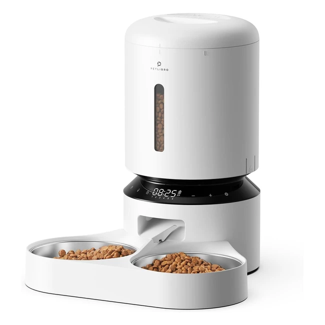 Petlibro Automatic Cat Feeder - Triple Preservation, 50 Portions, 6 Meals/Day, 5L White