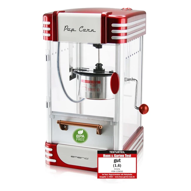 Machine à popcorn Emerio POM120650 - Antiadhésif - Convient pour popcorn sucrés ou salés - 360W