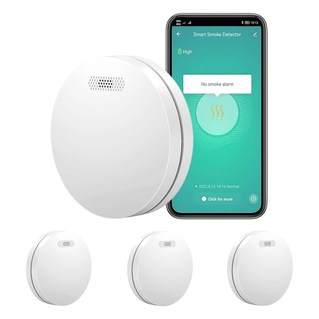 Detector de Humo Wifi con Batería de Litio de 10 Años - Alarma Inalámbrica Inteligente