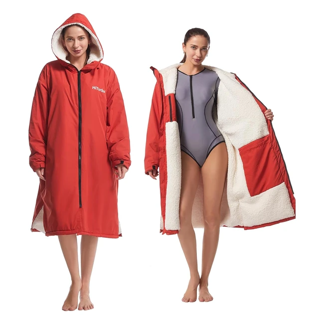 Hiturbo Waterproof Changing Robe - Windproof Warm Oversized Coat - Surf Poncho w