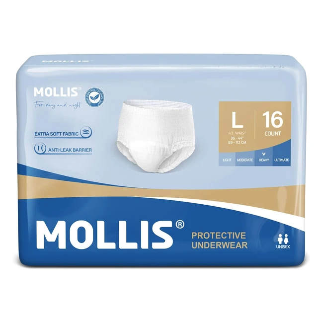 Mollis Adult Incontinence Postpartum Underwear - Maximum Absorbency Odor Contro