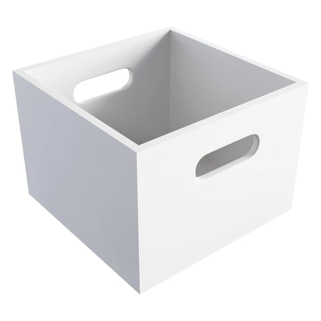 Scatola Portaoggetti Organizzatrice M Bianco, Bambù FSC, Impilabile e Resistente - KD Essentials