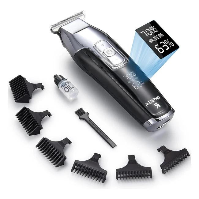 Renpho Profi Haarschneider T-Blade Trimmer 0 mm Konturenschneider für Herren mit LED-Display