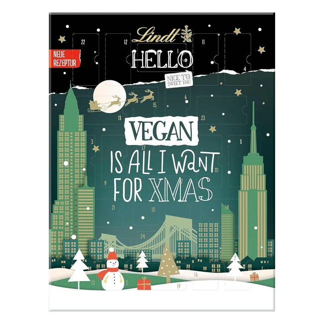 Lindt Schokolade Hello Adventskalender Vegan 2023 - 228g - 24 Überraschungen auf Haferdrink-Basis
