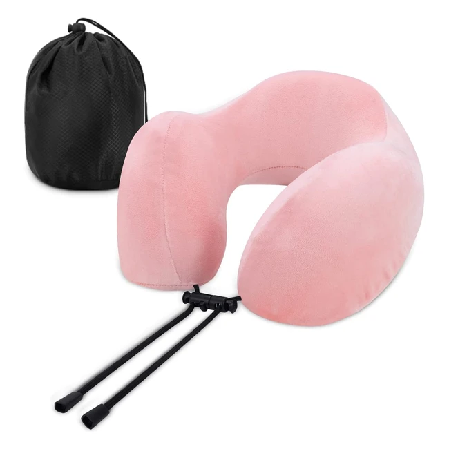 Cloudgree Travel Pillow - Best Memory Foam Neck Pillow - Lightweight & Portable - Pink