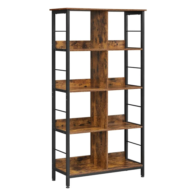 Vasagle Bibliothèque 8 compartiments - Meuble de rangement ouvert pour bureau salon chambre - Style industriel - Marron rustique et noir - LLS105B01