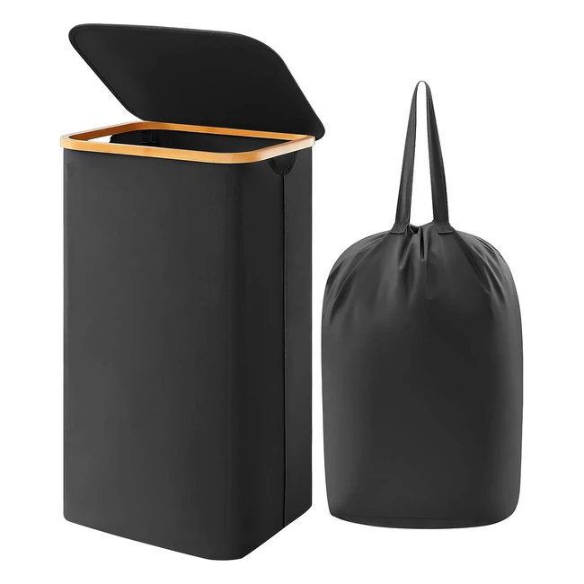 Lifewit 100L Laundry Basket with Lid - Large Foldable Hamper for Bedroom Bathroo