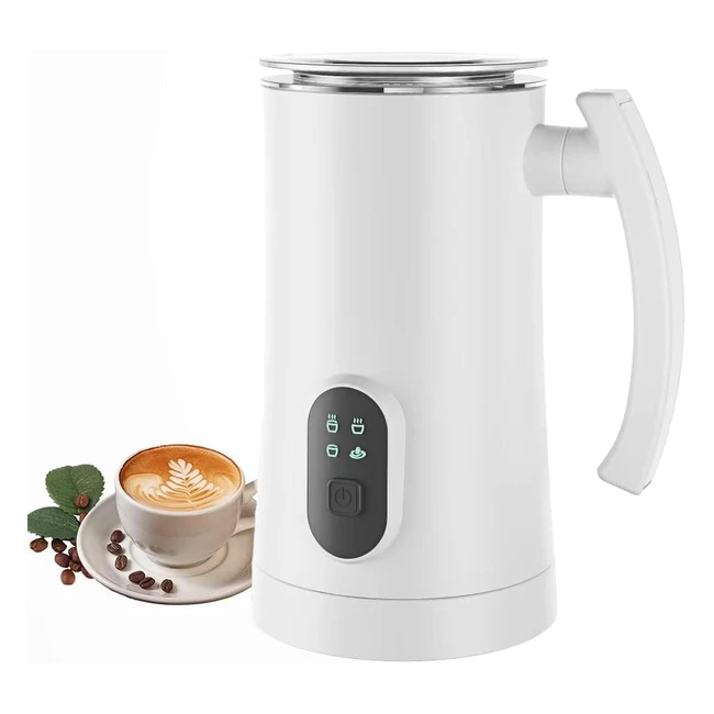 Electric Milk Frother 4 in 1 - Steamer 118oz/350ml - Warm/Cold Stainless Steel Foam Maker for Coffee, Latte, Cappuccino - #1 Rated
