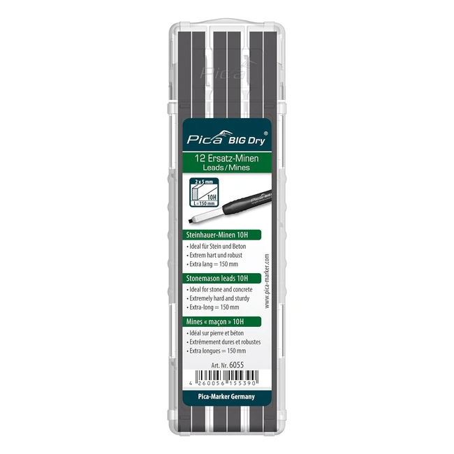 Pica 6055 - Estuche 12 Minas Albail Grafito 10H
