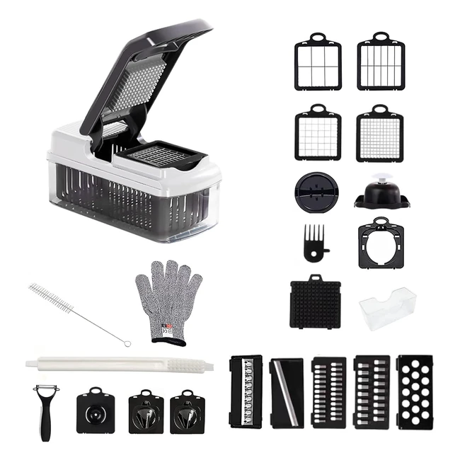 25in1 Kitchen Mandoline Vegetable Slicer - Cut Slice and Dice with Ease