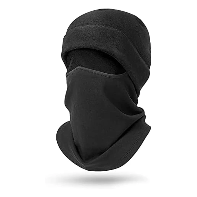 RoySmart Balaclava Chapeau Cagoule Multifonction Masque Hiver Ski Moto Camping Randonnée - Noir