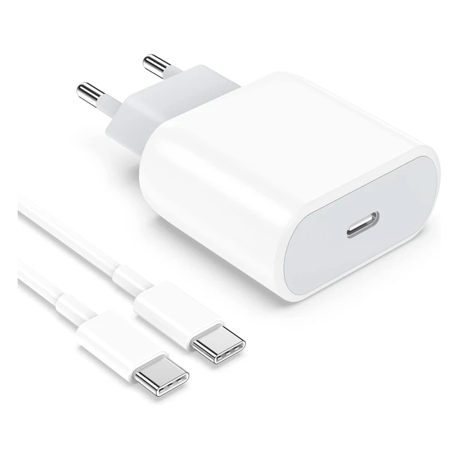Chargeur iPhone 25W USB-C Rapide | Pro15 Pro Max15 Plus | Samsung Galaxy S23 S22 S21 A53 Note 20 | Adaptateur Alimentation