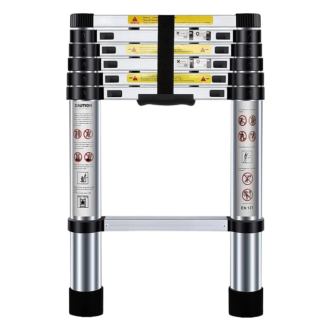 Nestling 66ft2m Telescopic Ladder - Lightweight  Stable - Max Load 150kg - Adju