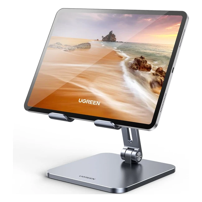 UGREEN Tablet Ständer Aluminium Verstellbarer Tablet Halter Tisch Tablet Halter Kompatibel mit iPad Pro Air Mini 11 12.9 Galaxy Tab A A7 iPhone 14 Huawei MatePad Surface bis zu 12.9 Zoll Anthrazit