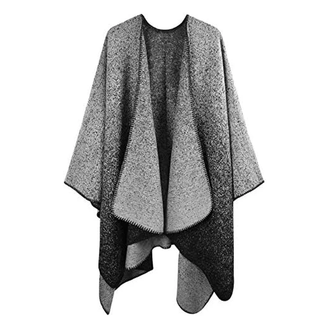 Poncho Donna Elegante Inverno Reversibile - Heekpek