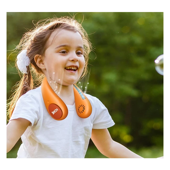 Ventilateur de cou pour enfants - Portable USB - Silencieux - 4 vitesses - Recha