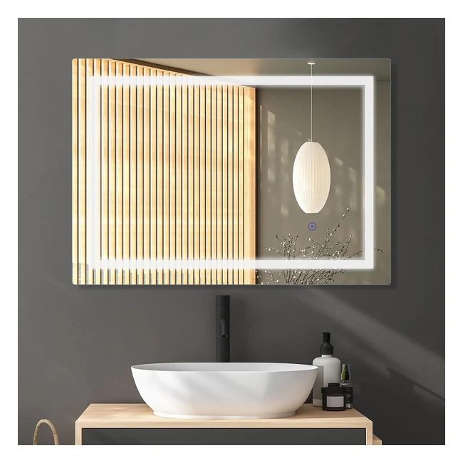 Miroir salle de bain LED Sanitemodar 70x90cm - Plus lumineux installation facil