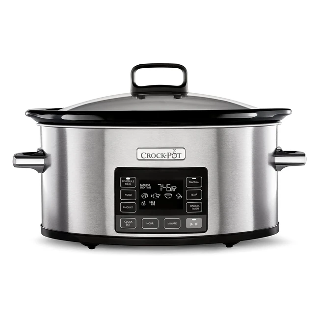 Crockpot Olla de Cocción Lenta Digital - Tecnología TimeSelect - Programable - 7 Personas - Acero Inoxidable