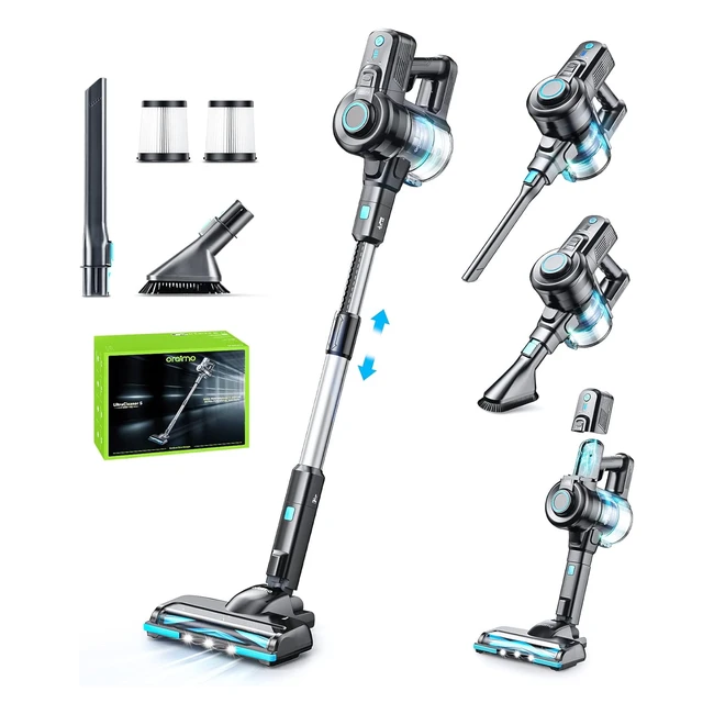 oraimo Akku Staubsauger 6in1 - Kabellos & Selbststehend - 800ml - LED Licht - Handstaubsauger