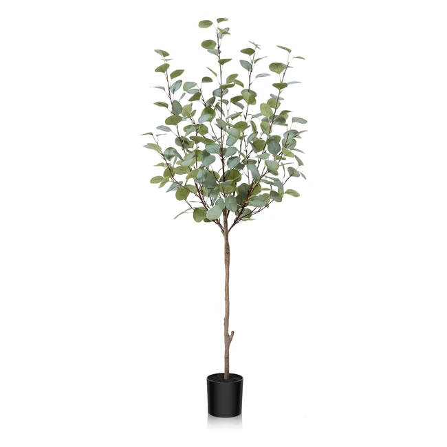 Fopamtri Artificial Eucalyptus Fake Plants 120cm - Realistic Design Easy Mainte