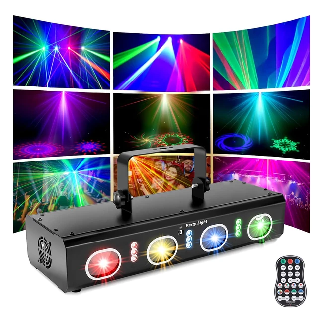 Jagdag DJ Disco Light Party Light Projector Strobe Lights - Sound Activated Stage Lighting - RGBW DMX Effect Spotlight