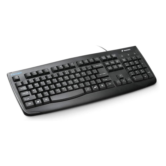 Kensington Pro Fit abwaschbare USB-Tastatur, wasserdicht, kompatibel mit Windows und Apple, K64407DE