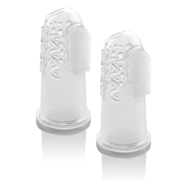 Brosse à dents doigts en silicone - Lot de 2 - Hygiène buccodentaire quotidienne