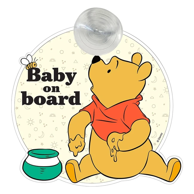 Seal de Coche Disney Winnie the Pooh Baby on Board Amarillo