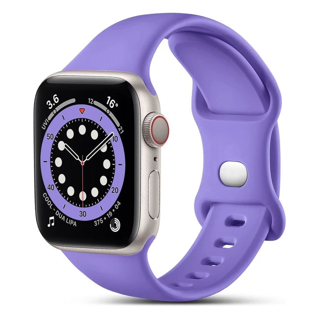 Cemika Silicone Band Replacement for Apple Watch Series 9 8 7 6 5 4 3 2 1 - Light Purple
