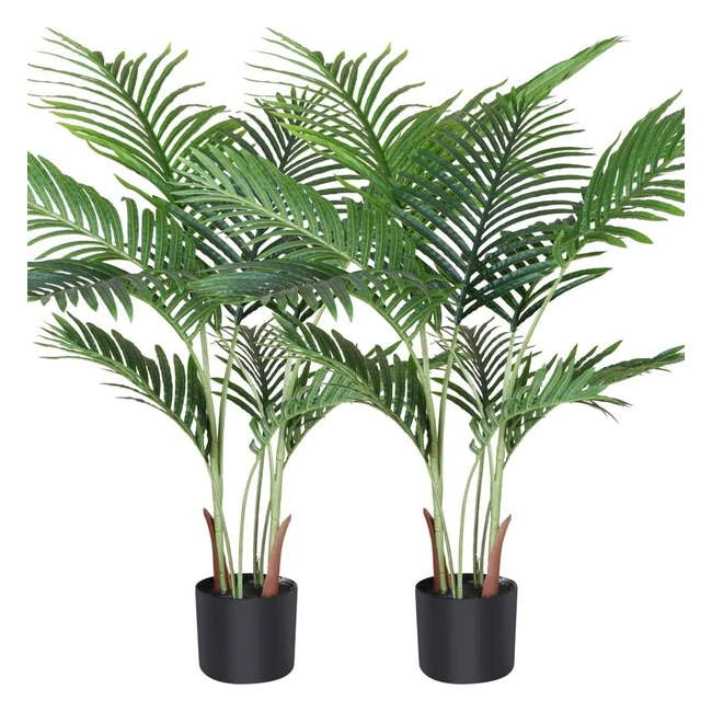 Fopamtri Artificial Areca Palm Plant 110cm - Set of 2