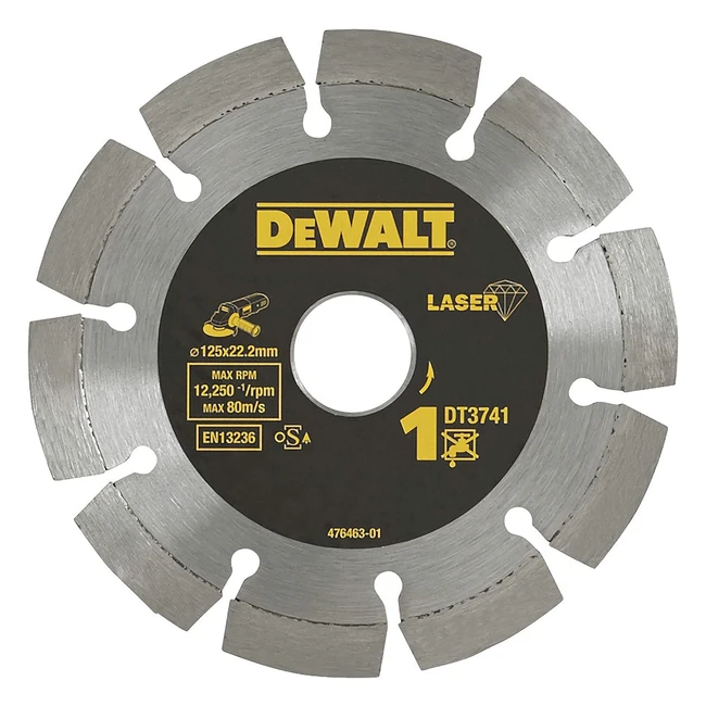 Disque diamant soudé laser 125mm DT3741XJ DeWalt - Coupe rapide et puissante