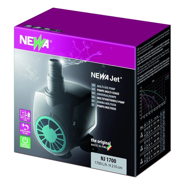 Pompe pour aquariophilie Newa Jet 1700 - Débit réglable - Hautes performances