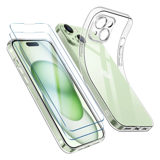 Coque de protection pour iPhone 15 - Qasyfanc - Ultra mince et transparente