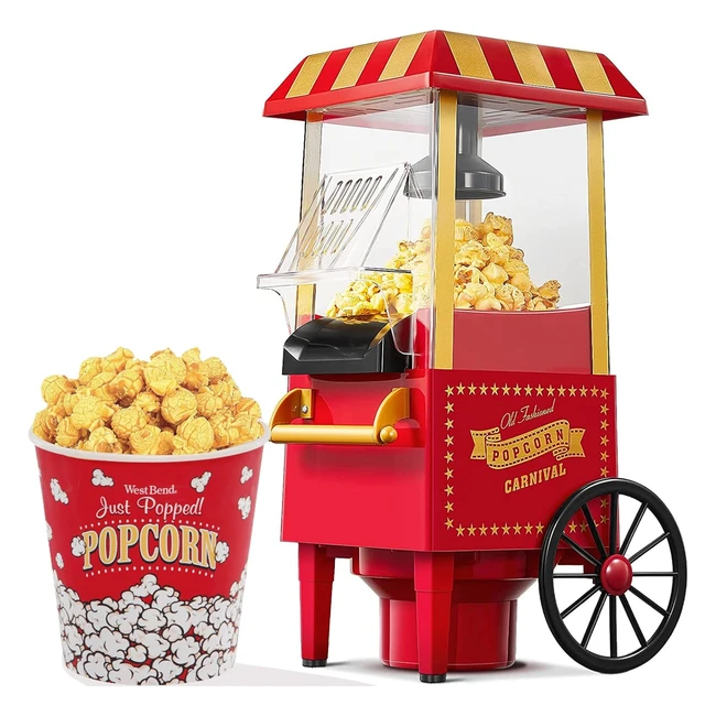 1200W Home Hot Air Popcorn Maker - Healthy & Fat-Free - Easy to Clean & Use - Best Theater Popcorn Popper