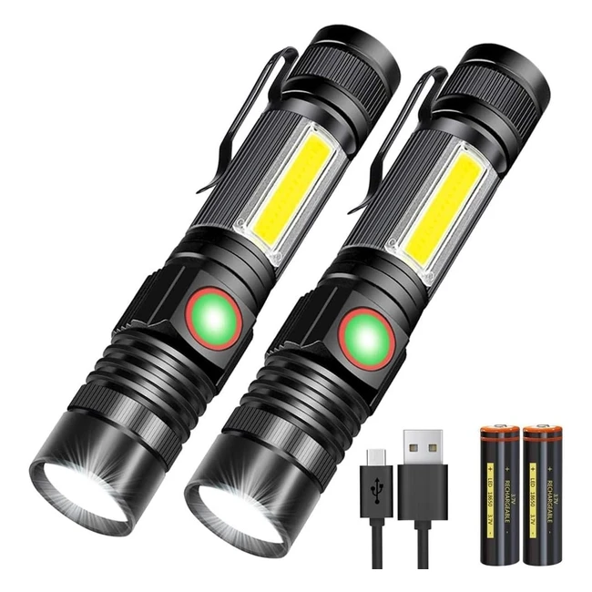 LED Taschenlampe Magnet USB aufladbar Zoombar 18650 Akku Karrong COB Arbeitsleuc