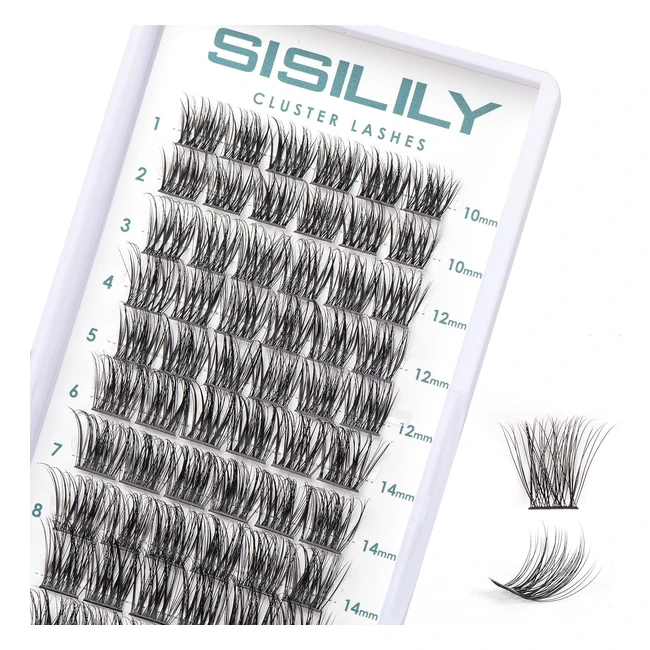 Sisilily Faux Cils Individuel 72 pcs Extension Cils 3D Naturel Cluster Lashes Volume Russe DIY Extensions de Cils Réutilisables