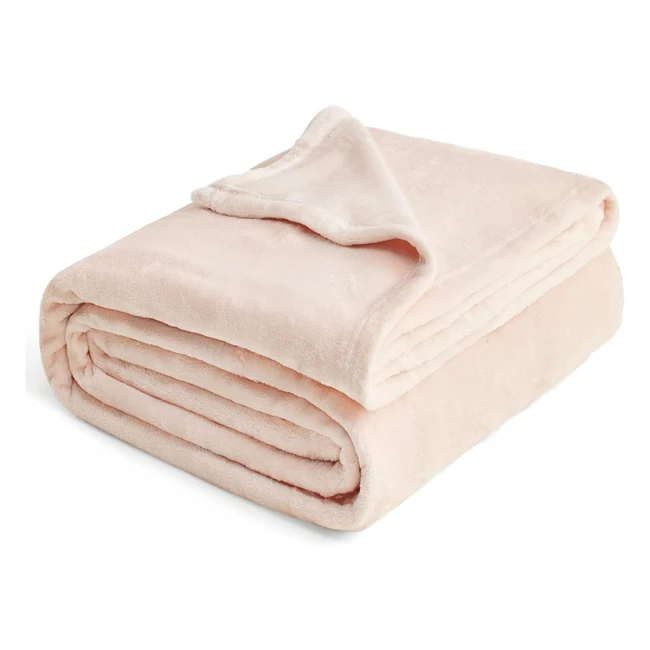 Bedsure Kuschelig Flauschige Fleecedecke Warme Winter Weiche Sofa Decke XXL Decke Couch Decke Kuscheldecke Große Wohndecken 220 x 240 cm Sofadecke Hellrosa