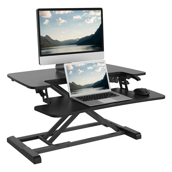 Flexispot M9MB - Convertidor de Escritorio de Pie - Altura Ajustable - Negro