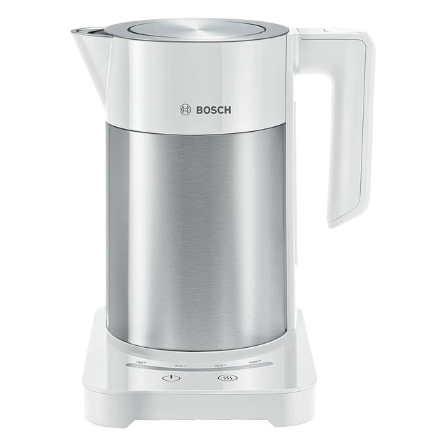 Bosch Sky TWK7201GB Cordless Kettle - 7 Variable Temperature Settings - Keepwarm Function - 1.7L - White/Silver