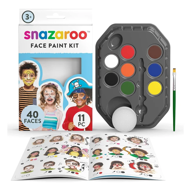 Snazaroo Adventure Face Paint Palette Kit for Kids and Adults - 8 Colours - 11pc