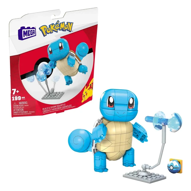 Mega Construx Pokemon Carapuce - Jeu de Briques de Construction 199 pièces - Enfant 7+ ans