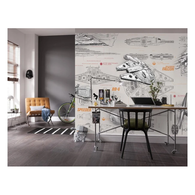 Papel pintado Komar Star Wars Blueprints - Diseño multicolor - 8 piezas