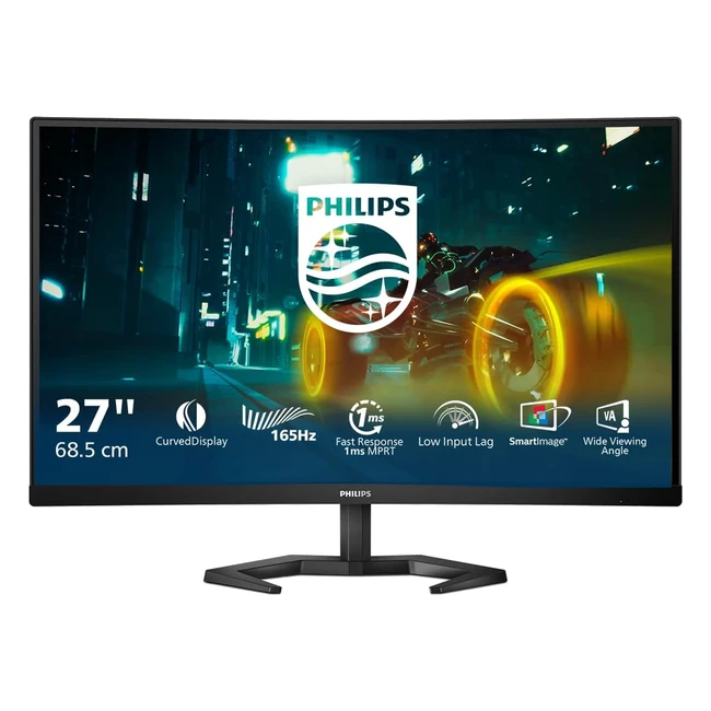 Monitor gaming Philips Evnia curvo 27M1C3200VL00 - Full HD 1920x1080, 165Hz, 1ms, HDMI e Display Port